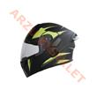 KC-ÇENE AÇILIR VİZÖRLÜ KASK [KC902B] MAT SİYAH - NEON YEŞİL [M] E BELGELİ