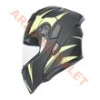 KC-ÇENE AÇILIR VİZÖRLÜ KASK [KC902B] MAT SİYAH - NEON YEŞİL [L] E BELGELİ