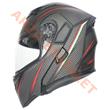 KC-ÇENE AÇILIR VİZÖRLÜ KASK [KC902] MAT SİYAH - GRİ DAMALI [XL] E BELGELİ