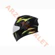 KC-ÇENE AÇILIR VİZÖRLÜ KASK [KC902] SİYAH - NEON YEŞİL [XL] E BELGELİ